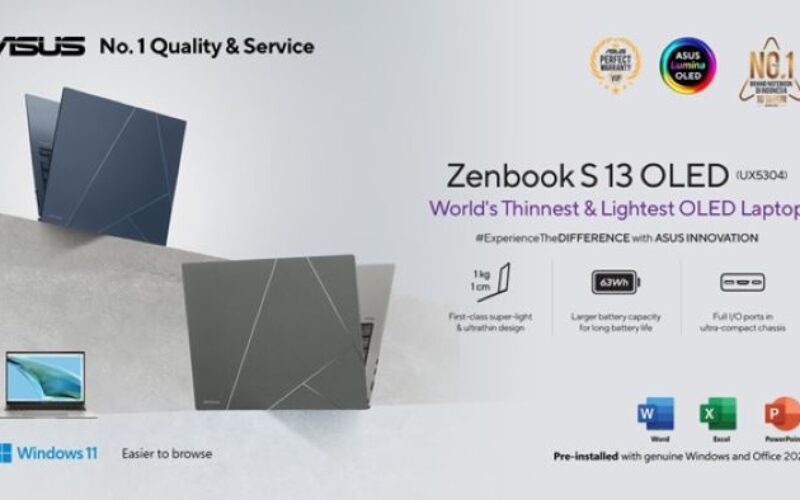 ASUS ZenBook S13 OLED UX5304, Tertipis Hanya 1 cm Performa Gahar